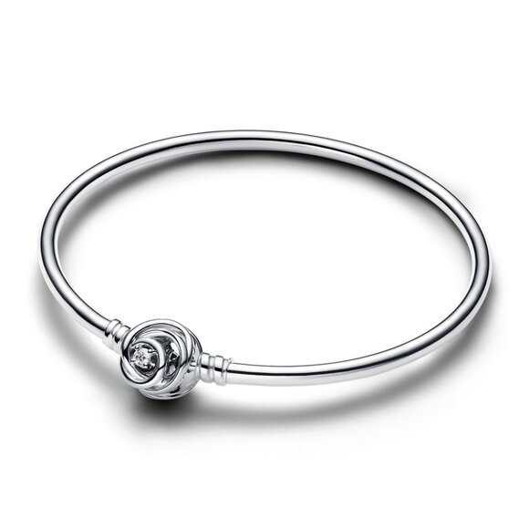 Pandora Moments Encircled Rose Clasp Bangle - Picture 1 of 3